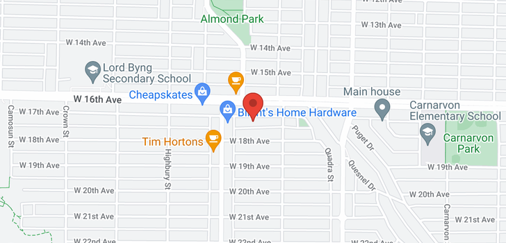 map of 3556 W 17TH AVENUE